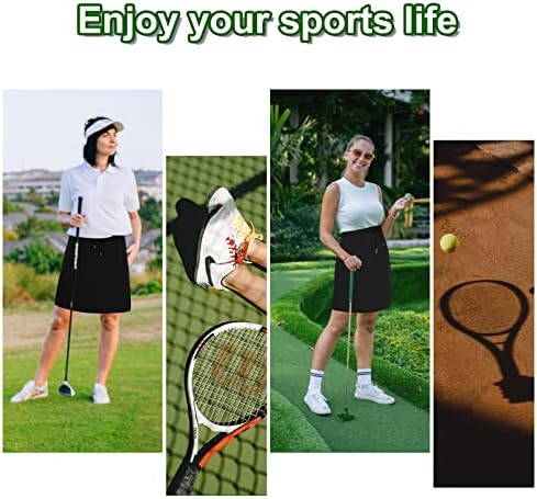 חצאית טניס לנשים עם כיסים אתלטי סקורט אורך ברך נמתח גולף גולף חצאית מותניים גבוהה משיכה מכנסיים קצרים
