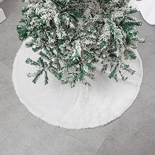 חצאיות עץ חג המולד של Huijie - גליל קטיפה לבנה קרן חג המולד עץ התחתון קישוטי קישוטי ראש השנה, קישוטים למסיבת חג ראש השנה