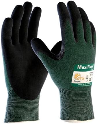 Maxiflex 34-8743 כפפות ירוקות כפפות ניטריל מיקרו-קופית אחיזה ואצבעות-עמידות לאחיזה ושחיקה מעולה