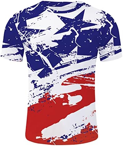 חולצות שרוול קצר XXBR לגברים, דגל אמריקאי הדפס טייז גרפי חולצות פטריוטיות