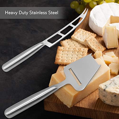 Nutrichefkitchen 2 חלקים חיתוך גבינה סט - סכין חותך גבינה נירוסטה מפוארת ניידת סכין וחותך גבינה - חתוך, גילוח,