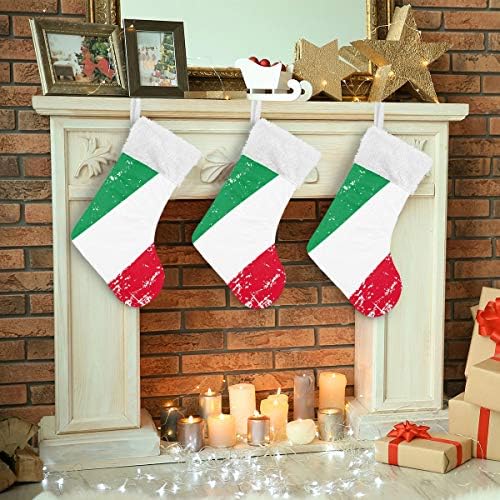 גרבי חג המולד עם איטליה איטליה דגל איטלקי הדפס חג המולד גרביים מתנות קישוטים לעיצוב מסיבת חג משפחתית 1 יח '