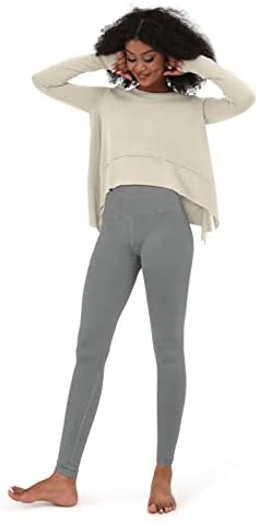 Ododos Modal Modal Longe Crop Top לנשים עם חור אגודל חור אטלט