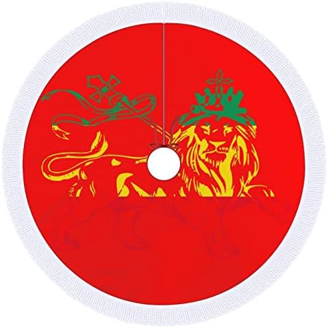 Rasta Lion יהודה אתיופיה דגל עץ חג המולד חצאית עם גדילים
