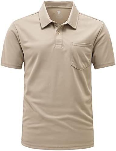 גופונה גברים של פולו חולצות קצר שרוול יבש כושר ספורט חיצוני גולף חולצות עם כיס