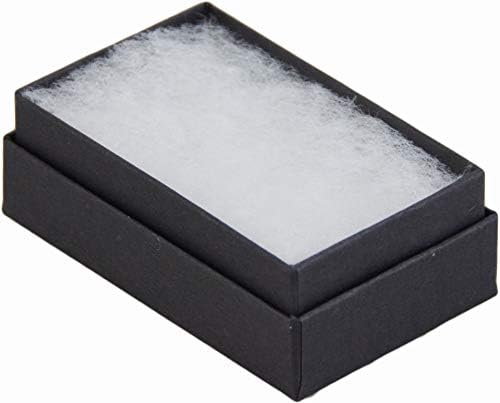 קופסת תכשיטים ממולאת כותנה שחורה מט 21 2.5 אינץ 'על 1.5 אינץ'