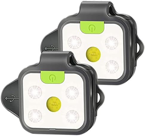 אור Running Light, 2 אורות LED LED LED לרצים, 4 מצבי אור קליפ על אור ריצה עם סוללה נטענת, אור בטיחות קל לריצה של