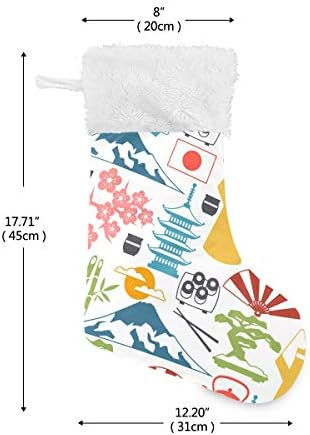 Pimilagu יפן דפוס צבע גרבי חג המולד 1 חבילה 17.7 , גרביים תלויים לקישוט חג המולד
