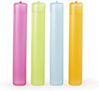 Kikkerland צבעוני לשימוש חוזר של קוביות קרח מפלסטיק רחיצות BPA מקלות קרח בחינם, סט של 8, למשקאות, בקבוק מים, ויסקי,
