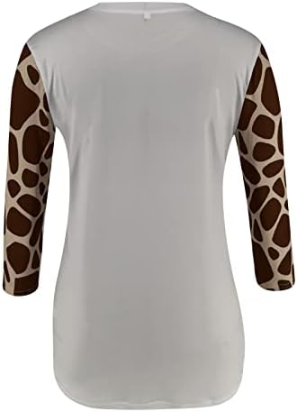 חולצת טריקו של 3/4 שרוול לנשים 2023, טיז קיץ גרפי של בעלי חיים מזדמנים כושר רופף כושר צווארון נוח חולצות נוחות חולצות