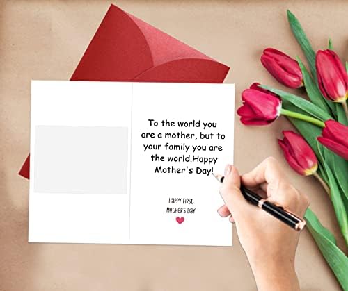 כרטיס יום אמהות ראשון מאושר לאמא מתינוק ילד ילדה כרטיס יום האם הראשון כרטיס ברכה ליום אמהות 1 עם הוספת תמונה כרטיס