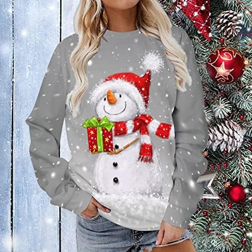 חג המולד בסוודרים סווטשירט לנשים בתוספת גודל חמוד שלג גמד הדפסה מזדמן בבאגי ארוך שרוול סתיו חולצות חולצה מתנה