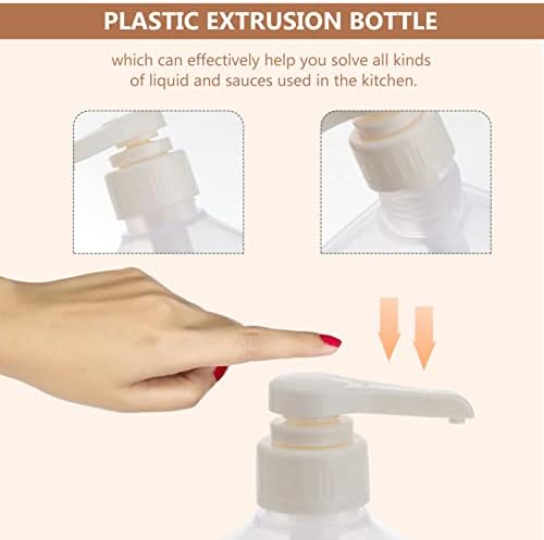 מתקן סבון האוסוטיל 1100 מיליליטר/ בקבוק משאבה 37 עוז, בקבוק אחסון רוטב בקבוק מתקן משאבת סירופ פלסטיק שקוף עם