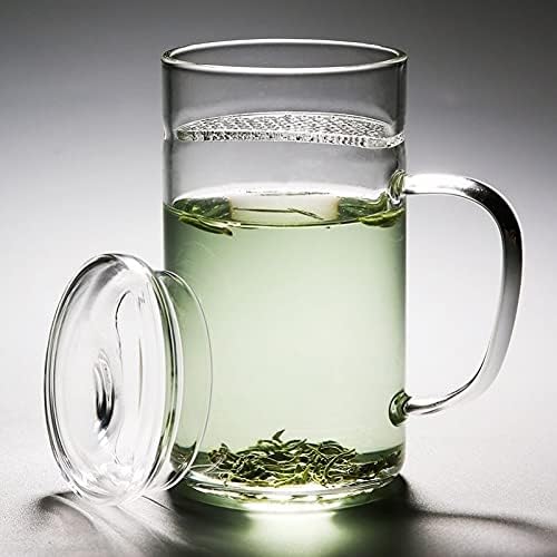 ירוק תה כוס מיוחד גבוהה-סוף סהר כוס עבור בית תה, עם כיסוי כדי לסנן את זכוכית כוס לשתיית תה ירוק, אשר הוא עמיד לטמפרטורה