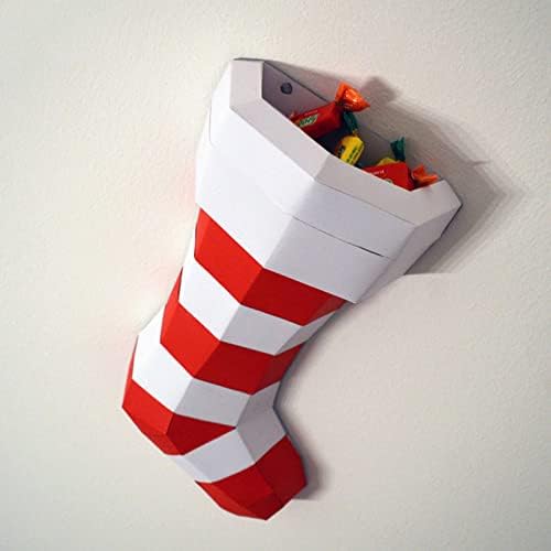 WLL-DP דוגמנות גרב לחג המולד DIY גביע נייר יצירתי מודל נייר 3D PUXZLE PUXZLE GEOMETRIC WALL PAPER PARPERTURE