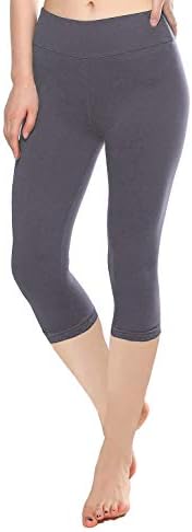 חותלות קאפרי רכות חמאתיות לנשים - מכנסי קאפרי בגזרה גבוהה עם כיסים-רג ' פלוס סייז-10 + צבעים
