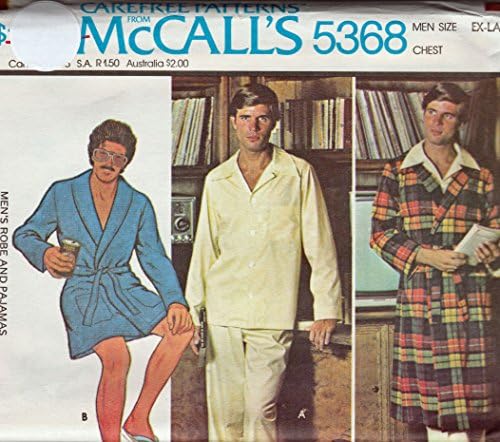וינטג '1976 פיג'מות גברים ותבנית תפירה של מק'קל מס' 5368
