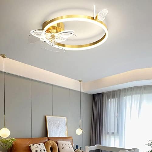 Dlsixyi חדר שינה נורדי אורות LED יצירתיים נברשת מאוורר תקרה מנורה אור שקט מסעדה שקטה חדר אוכל פרפר יצירתי