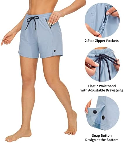 מכנסיים קצרים של אפיטנה לנשים 4 מכנסיים קצרים מהיר יבש קל משקל חיצוני נסיעות למכנסיים קצרים גולף אתלטי עם כיסים