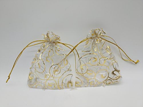 Ankirol 100pcs Eyelash organza תיקי חידוש לחתונה תיקי תכשיטים יוקרתיים שקיות כרטיס מתנה ממתנה עם שקיות קווי זהב