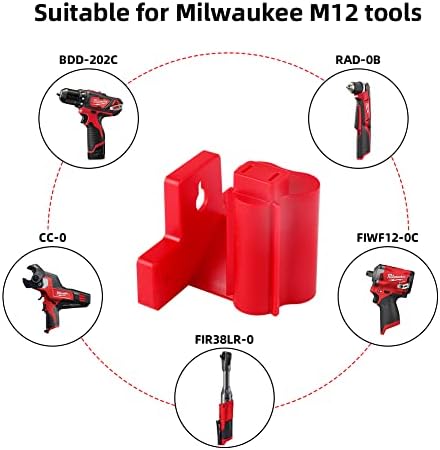 מחזיק כלים הר עבור מילווקי M12 12V מקדחה - 6 יחידות תרגיל קולב כלי קידוח פלסטיק תואם תואם למולב המזח של מילווקי.