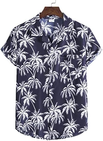 חולצות הוואי של זימברו לגברים מכפתור מכפתור מזדמן מכנסיים קצרים מודפסים מכנסיים קצרים קיץ חוף הטרופי חליפות הוואי