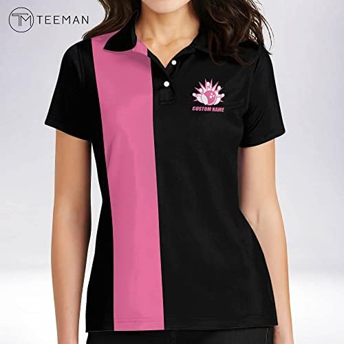 טיימן בהתאמה אישית חולצות באולינג תלת מימד לנשים, חולצות באולינג בהתאמה אישית של פלמינגו, חולצות באולינג