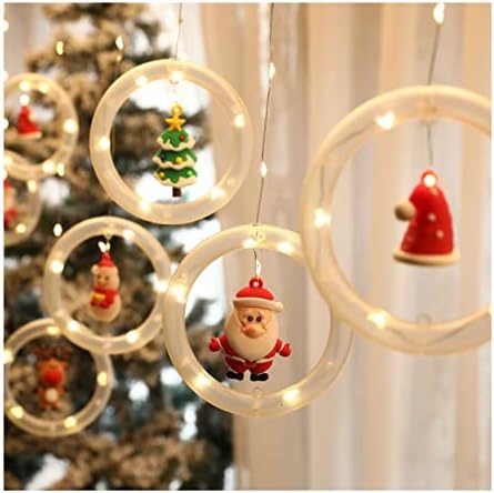 אורות לחג המולד של אורות חג המולד אורות חג המולד אורות קישוט אורות סנטה קלאוס איש שלג איילים קישוט חדר גרלנד