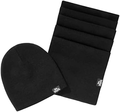 לונסדייל שחור כפת כובע וצעיף חבילת מתנת סט חורף