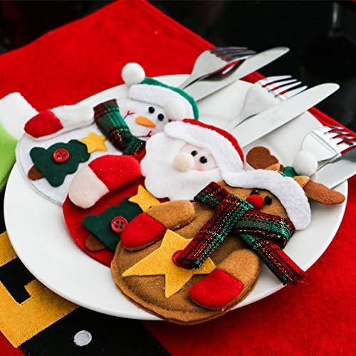 מגיע 12 סטי מטבח סכום חליפת כלי כסף מחזיקי כיסי סכינים מזלגות תיק שלג בצורת מסיבת חג המולד קישוט חג המולד שקיות