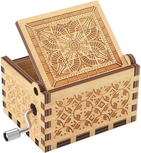 קופסת מוזיקת ​​עץ של Ukebobo - קופסת המוזיקה האמורה, מתנה לחבר, קופסת מוזיקה של חג שמח, מתנות לשנה החדשה - סט 1