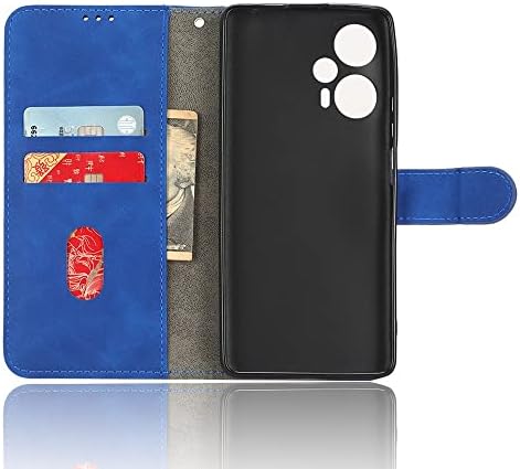 נרתיק מגן התואם ל- Xiaomi Redmi Note 12 טורבו מארז, מארז טלפוני עור הפוך PU עם מחזיק כרטיסי אשראי רצועת כף היד רצועת כף