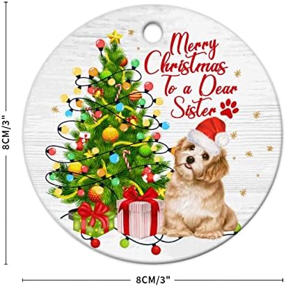 3 אינץ 'כלב חג המולד מצביע באנגלית ציטוט קישוט