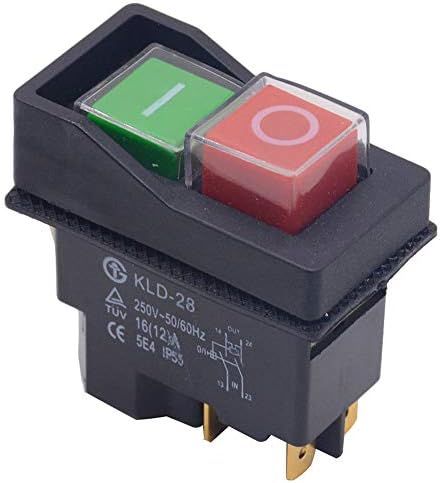 מתג כפתור כפתור אלקטרומגנטי אטום למים KLD-28 KLD-28A מתג בטיחות מגנטית למקדחה מסור 220 וולט 4 סיכות 5 פין)