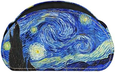 מחזיק שלט רחוק של שוליים - Van Gogh Starry Night, Blue, עם תאים מחזיק מרחוק עור PU אטום למים ומארגן אחסון קאדי שולחני