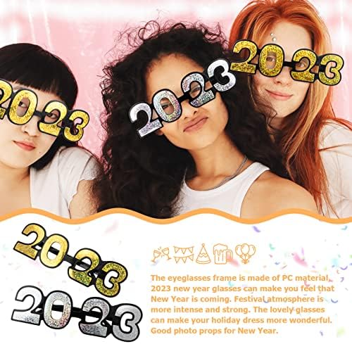 תמונה קישוט 3 יחידות 2023 משקפיים מסגרות מסיבת משקפיים מצחיק 2023 חדש שנה מסיבת משקפיים סיום משקפיים