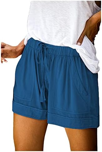 מכנסיים קצרים לנשים קיץ מזדמן, מכנסיים קצרים ברכיים לבושות ברך, מכנסי קמפינג נושמים נושמים עם כיסים