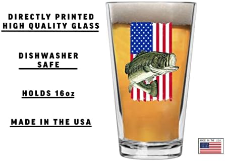 נוכלים נהר טקטי ארהב דגל דיג בירה זכוכית שתיית כוס ליטר 16 עוז פאב מתנה עבור דייג פטריוטי דגים