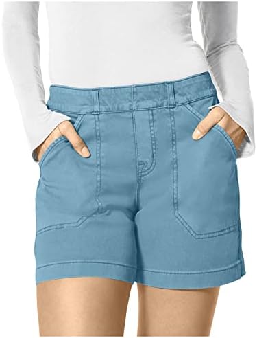 מכנסיים קצרים של נתיב לנשים מכנסיים קצרים בכושר רגיל עם כיסים עם כיסים קיץ מכנסיים אתלטים מזדמנים צ'ינו ברמודה קצרה