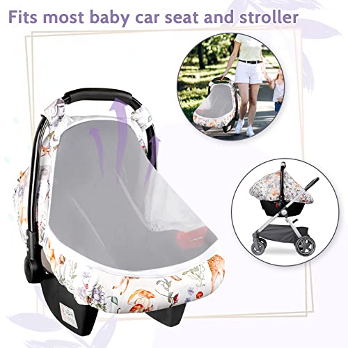 כיסויי מושב לרכב קיץ לתינוקות, חופת מושב תינוקות לנשימה עם חלון רשת, פרטיות מושב לתינוקות וכיסוי שמש להגן על