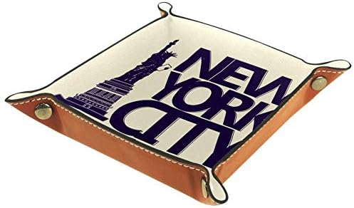 אייסו אמריקאי פסל חירות ניו יורק עור חדרן מגש ארגונית עבור ארנקים, שעונים, מפתחות, מטבעות, טלפונים סלולריים וציוד משרדי