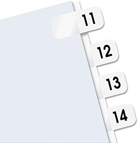 רדי-תג 31002 צד-הר עצמי מקל פלסטיק כרטיסיות מדד מס ' 11-20 1 אינץ לבן 104 / חבילה