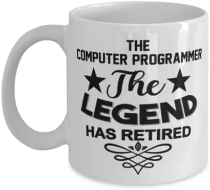 מתכנת מחשב ספל, האגדה יש בדימוס, חידוש ייחודי מתנת רעיונות עבור מחשב מתכנת, קפה ספל תה כוס לבן