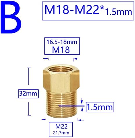 נקבה זכר פליז M14 M18 M22 מחבר חוט שיניים מגרש 1.5 ממ מים נחושת מברז על מכונת כביסה מצמד אמבטיה 1 יחידות