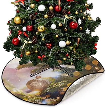 Cupada Bling Bling חג המולד כדורי זהב מחצלות עץ חג המולד חצאית עץ אטום למים, חופשות חג המולד חג המולד עץ עץ עץ מגש מגן