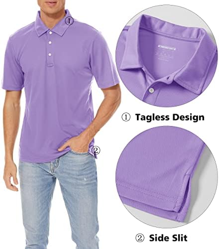 חולצות פולו של גברים מגקומסן 3 כפתורים חולצות עבודה מזדמנים מהיר יבש שרוול קצר חולצת גולף פיקה ג ' רזי ביצועים