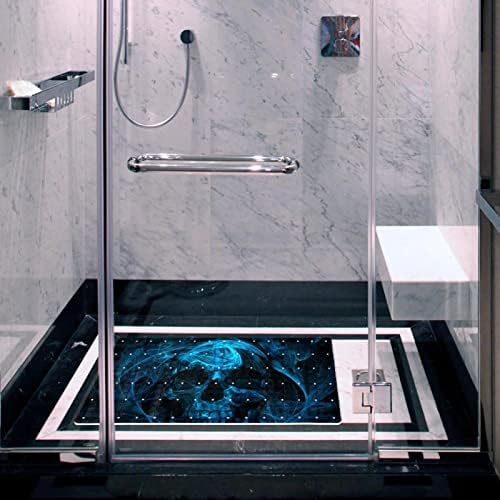 מחצלת מקלחת ללא החלקה גולגולת מחצלות אמבטיה כחולות לילדים מחצלת אמבטיה למקלחת לאמבט אמבטיה 15.1x26.8 אינץ ',