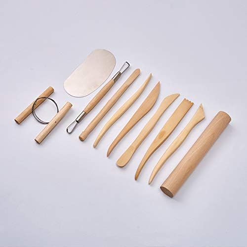 10 יחידות עץ חרס כלים ערכת חימר פיסול כלי סטי קרמיקה שעוות גילוף דוגמנות כלי
