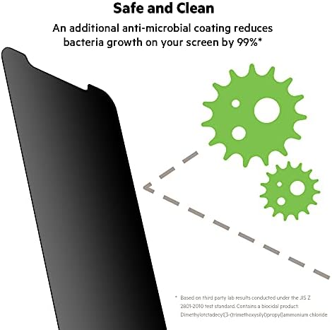 בלקין אייפון 12 פרו / אייפון 12 מגן מסך מזג זכוכית פרטיות טיפול אנטי מיקרוביאלי, ברור