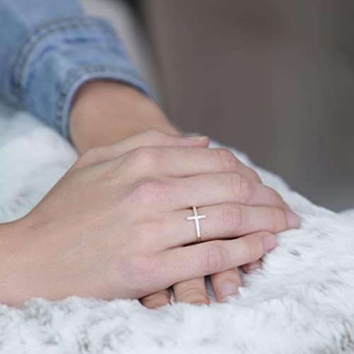 סטרלינג כסף צלב טבעת עם צ ' י. אס. עבור ראשית הקודש או אישור מתנה עבור בנות או נשים